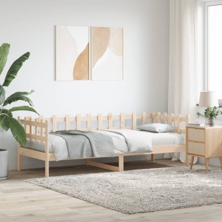 vidaXL Sofá cama madera maciza de pino 90x200 cm