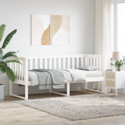 vidaXL Sofá cama madera maciza de pino blanco 80x200 cm