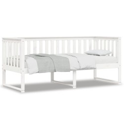 vidaXL Sofá cama madera maciza de pino blanco 80x200 cm