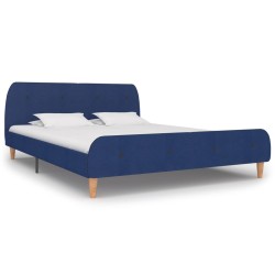 vidaXL Estructura de cama de tela azul 160x200 cm