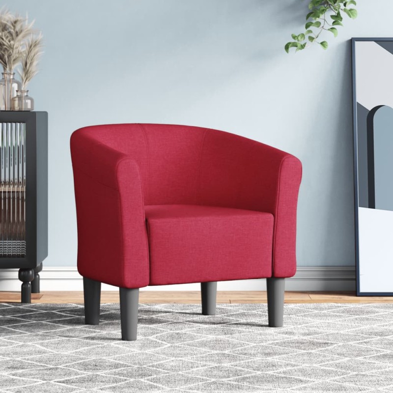 vidaXL Sillón de tela rojo tinto vidaXL Sillón de tela rojo tinto