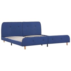 vidaXL Estructura de cama de tela azul 160x200 cm