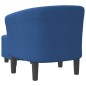 vidaXL Sillón con taburete tela azul vidaXL Sillón con taburete tela azul