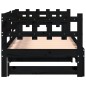 vidaXL Sofá cama extraíble madera maciza de pino negro 2x(90x190) cm