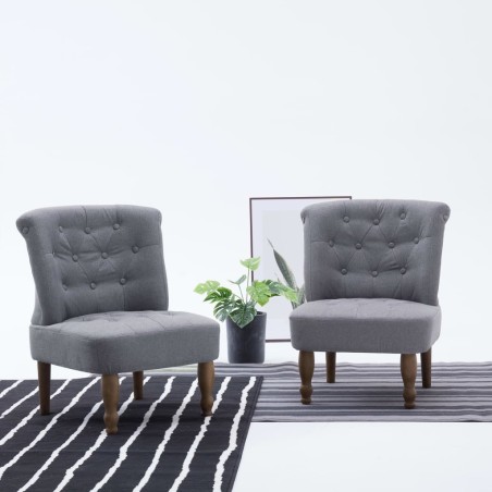 vidaXL Sillones franceses 2 unidades de tela gris claro
