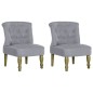vidaXL Sillones franceses 2 unidades de tela gris claro vidaXL Sillones franceses 2 unidades de tela gris claro