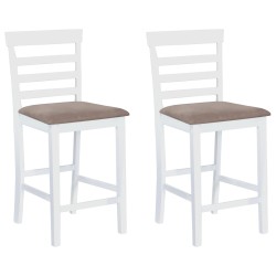 vidaXL Taburetes de cocina 2 unidades tela blanco