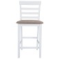 vidaXL Taburetes de cocina 2 unidades tela blanco
