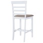 vidaXL Taburetes de cocina 2 unidades tela blanco