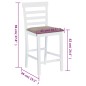 vidaXL Taburetes de cocina 2 unidades tela blanco