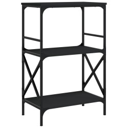 vidaXL Librería de 3 estantes madera ingeniería negro 56x35x90,5 cm