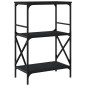 vidaXL Librería de 3 estantes madera ingeniería negro 56x35x90,5 cm vidaXL Librería de 3 estantes madera ingeniería negro 56x35x90,5 cm