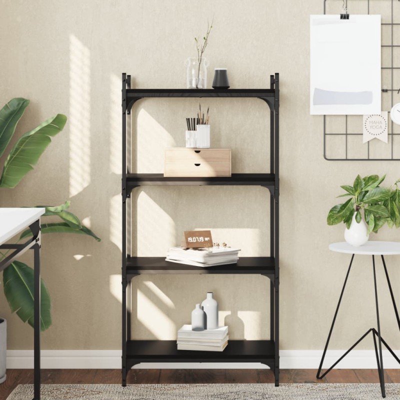 vidaXL Librería de 4 estantes madera de ingeniería negro 60x30x120 cm vidaXL Librería de 4 estantes madera de ingeniería negro 60x30x120 cm