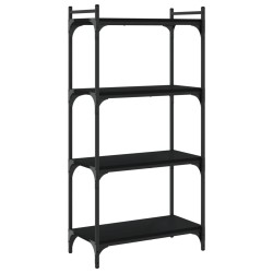 vidaXL Librería de 4 estantes madera de ingeniería negro 60x30x120 cm