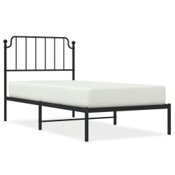 vidaXL Estructura de cama con cabecero metal negro 90x190 cm