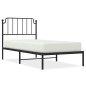 vidaXL Estructura de cama con cabecero metal negro 90x190 cm vidaXL Estructura de cama con cabecero metal negro 90x190 cm
