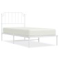 vidaXL Estructura de cama de metal con cabecero blanco 90x190 cm