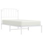 vidaXL Estructura de cama de metal con cabecero blanco 90x190 cm