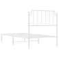 vidaXL Estructura de cama de metal con cabecero blanco 90x190 cm