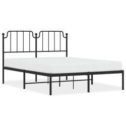 vidaXL Estructura de cama con cabecero metal negro 140x190 cm