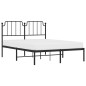 vidaXL Estructura de cama con cabecero metal negro 140x190 cm