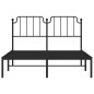 vidaXL Estructura de cama con cabecero metal negro 140x190 cm