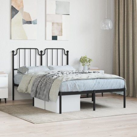 vidaXL Estructura de cama con cabecero metal negro 120x200 cm