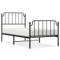 vidaXL Estructura de cama con cabecero y estribo metal negro 90x200 cm vidaXL Estructura de cama con cabecero y estribo metal negro 90x200 cm