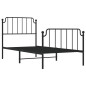 vidaXL Estructura de cama con cabecero y estribo metal negro 90x200 cm vidaXL Estructura de cama con cabecero y estribo metal negro 90x200 cm
