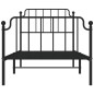 vidaXL Estructura de cama con cabecero y estribo metal negro 90x200 cm vidaXL Estructura de cama con cabecero y estribo metal negro 90x200 cm
