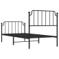 vidaXL Estructura de cama con cabecero y estribo metal negro 90x200 cm vidaXL Estructura de cama con cabecero y estribo metal negro 90x200 cm