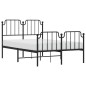 vidaXL Estructura de cama con cabecero y estribo metal negro 120x190cm vidaXL Estructura de cama con cabecero y estribo metal negro 120x190cm