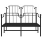 vidaXL Estructura de cama con cabecero y estribo metal negro 120x190cm vidaXL Estructura de cama con cabecero y estribo metal negro 120x190cm