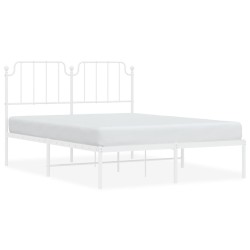 vidaXL Estructura de cama con cabecero metal blanca 140x200 cm