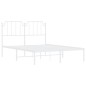 vidaXL Estructura de cama con cabecero metal blanca 140x200 cm vidaXL Estructura de cama con cabecero metal blanca 140x200 cm