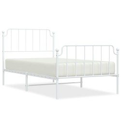 vidaXL Estructura cama metal con cabecero y pie cama blanca 100x200 cm