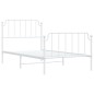 vidaXL Estructura cama metal con cabecero y pie cama blanca 100x200 cm vidaXL Estructura cama metal con cabecero y pie cama blanca 100x200 cm