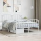 vidaXL Estructura cama metal con cabecero y estribo blanco 150x200 cm vidaXL Estructura cama metal con cabecero y estribo blanco 150x200 cm