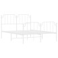 vidaXL Estructura cama metal con cabecero y estribo blanco 150x200 cm vidaXL Estructura cama metal con cabecero y estribo blanco 150x200 cm