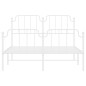 vidaXL Estructura cama metal con cabecero y estribo blanco 150x200 cm vidaXL Estructura cama metal con cabecero y estribo blanco 150x200 cm