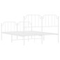 vidaXL Estructura cama metal con cabecero y estribo blanco 150x200 cm vidaXL Estructura cama metal con cabecero y estribo blanco 150x200 cm