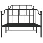 vidaXL Estructura de cama con cabecero y estribo metal negro 100x200cm