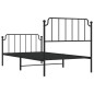 vidaXL Estructura de cama con cabecero y estribo metal negro 100x200cm
