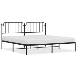 vidaXL Estructura de cama con cabecero metal negro 193x203 cm