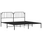 vidaXL Estructura de cama con cabecero metal negro 193x203 cm vidaXL Estructura de cama con cabecero metal negro 193x203 cm