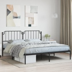vidaXL Estructura de cama con cabecero metal negro 180x200 cm