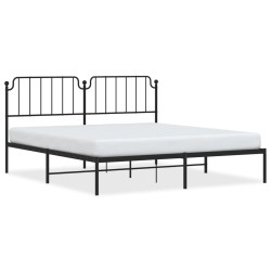 vidaXL Estructura de cama con cabecero metal negro 180x200 cm
