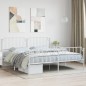 vidaXL Estructura cama metal con cabecero y estribo blanco 200x200 cm