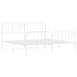vidaXL Estructura cama metal con cabecero y estribo blanco 200x200 cm