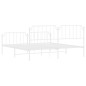 vidaXL Estructura cama metal con cabecero y estribo blanco 200x200 cm